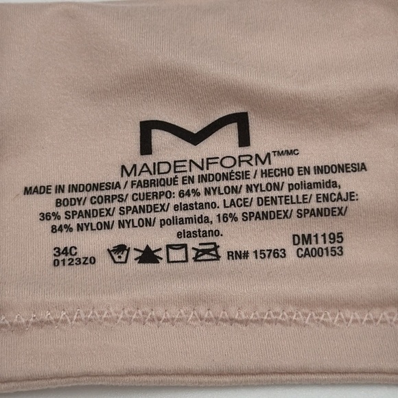 NWT Maidenform Convertible Lift Bra – Nude 34C, Soft Lace details - Picture 6 of 9